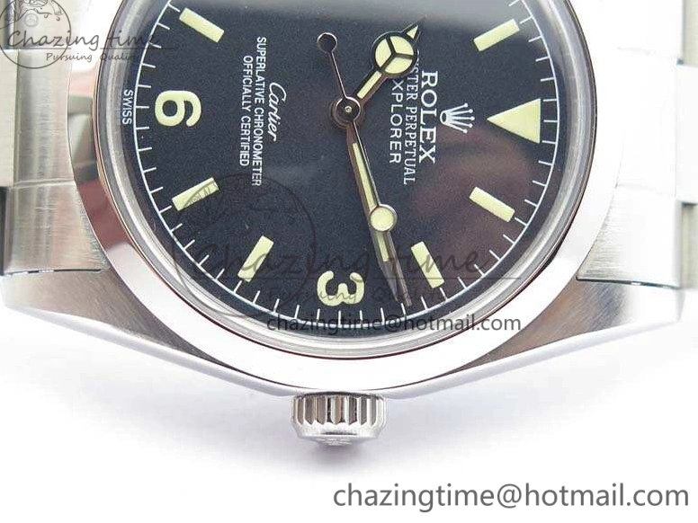 Aaa replica Dial Vintage Black Markers SS 3545 Cartier On Practical Ref.1016 A23J Cream Bracelet Explorer 1103